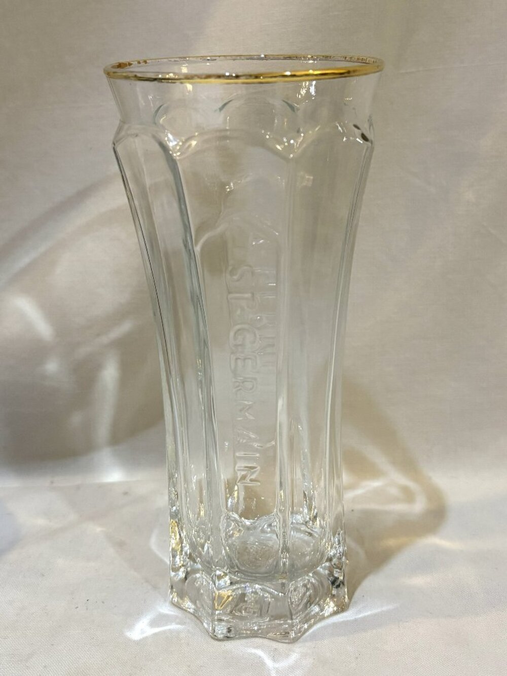 St Germain Elderflower Liqueur Glass Gold Rim Champagne Flute